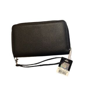 NFL Black Continental Zip Around Black Wallet